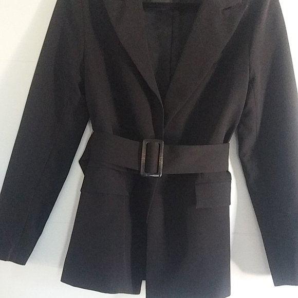 Re:Named Women's Jacket with Belt. Size: M Color: Black - Picture 15 of 15